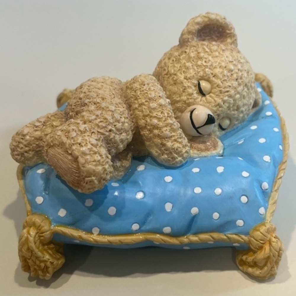 Vintage 1998 "Sweet Dreams, Snuggle Bear" Resin Figurine Collectible Hamilton